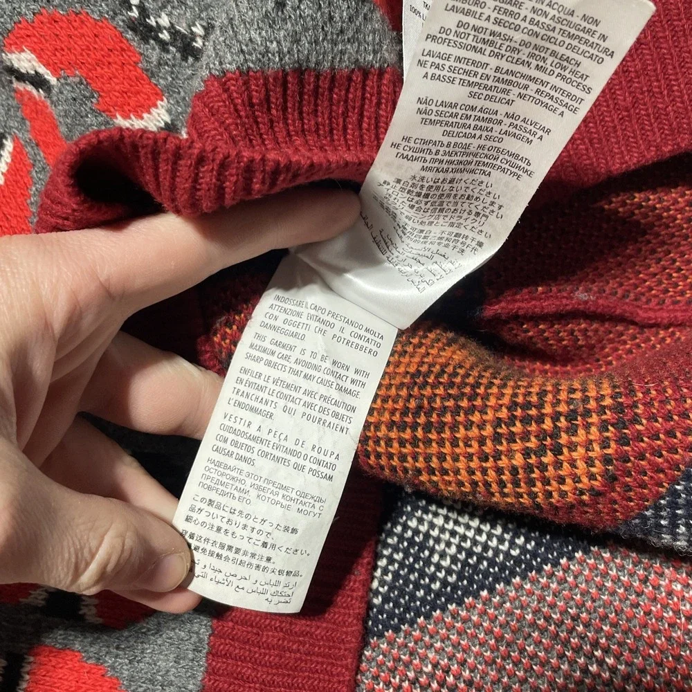 100% AUTHENTIC Gucci Sine Amore Nihil Wool Sweater Men SZ M AOP Red Snakes Tiger